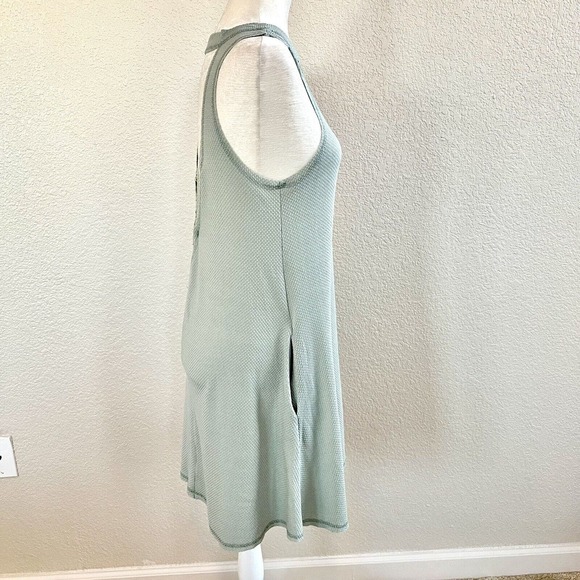 Flawless Green Fit & Flare Shirt Sun Dress Size Small Thin Knit Light Open Back - Picture 5 of 15